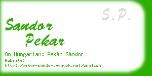 sandor pekar business card
